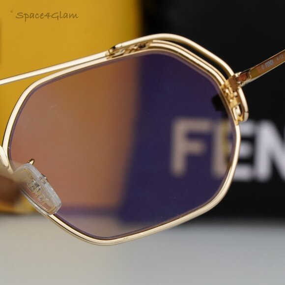 Fendi Women Sunglasses Gold Yellow Mirror Geometric FE40039U 10L BRAND NEW main image 12